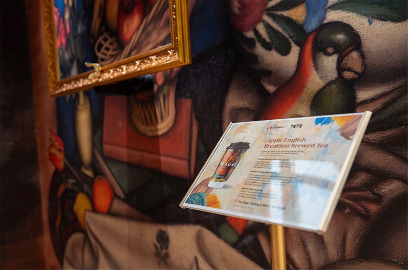 Tea is presented in a gallery setting